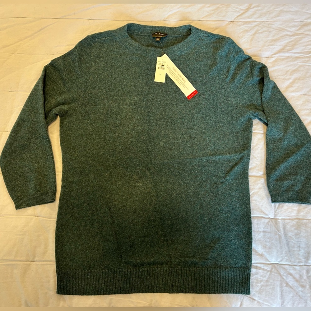 Talbots NWT Cashmere Lightweight Blue Green Sweater SZ M - Beautiful Quality!!! - Picture 4 of 6